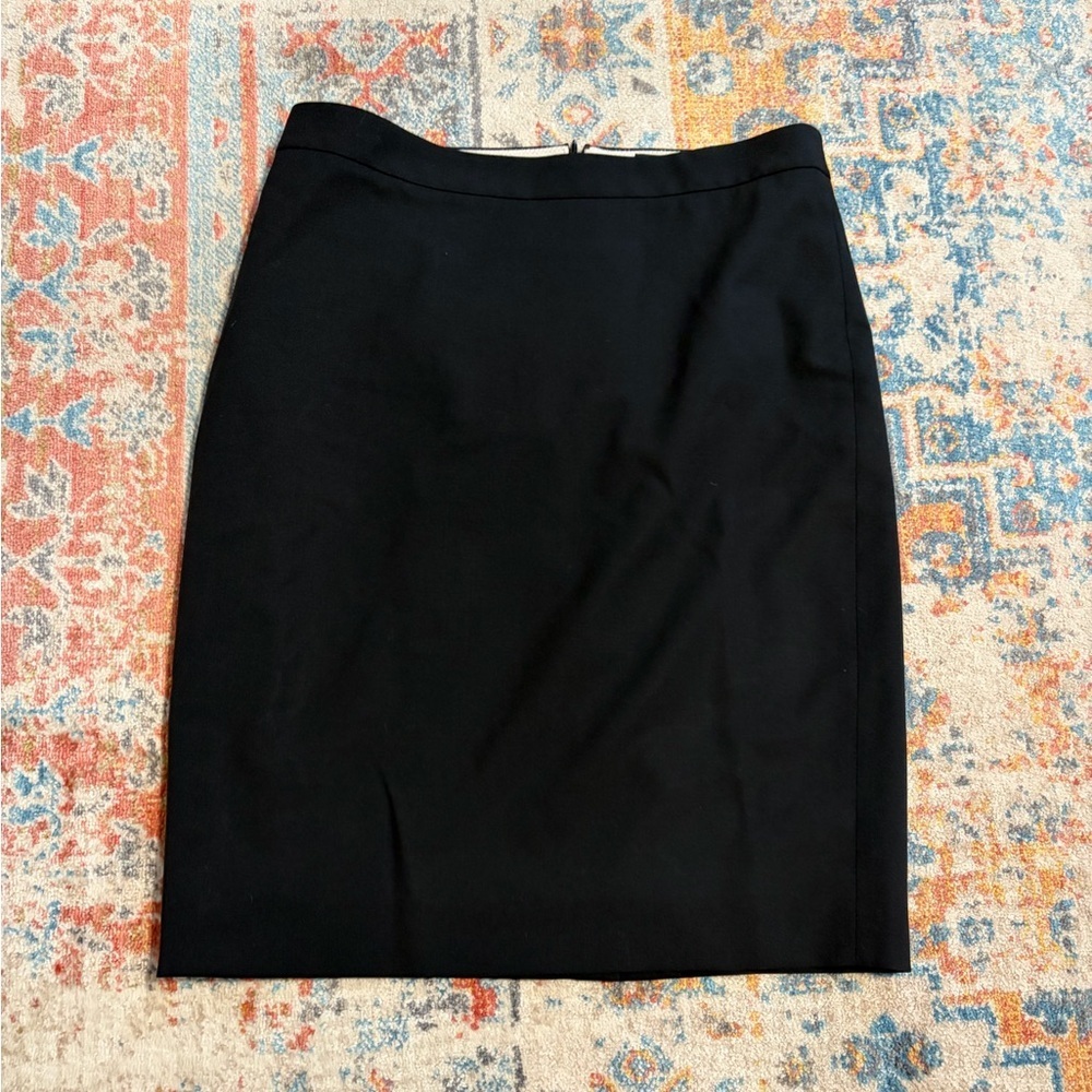 J.Crew bi-stretch wool black pencil skirt